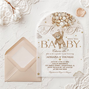 Invitations En Acrylique Révélation du sexe de l'ours 