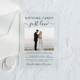 Invitations En Acrylique Rien De Fancy Just Love Photo Mariage Réception