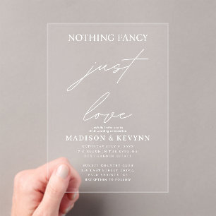 Invitations En Acrylique Rien de fantaisie Juste Amour Mariage