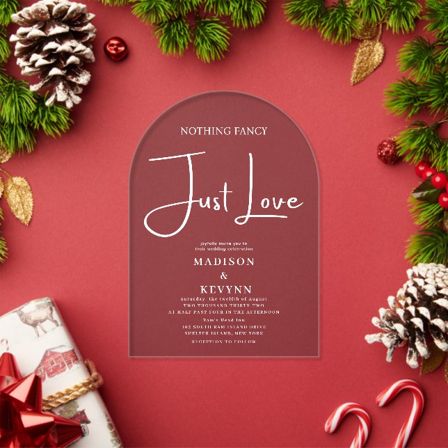 Invitations En Acrylique Rien de fantaisie Juste Amour Mariage (Insitu (vacances))