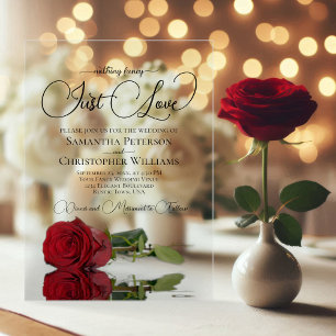 Invitations En Acrylique Rien de fantaisie Juste Amour Miroir Rose Rouge Ma