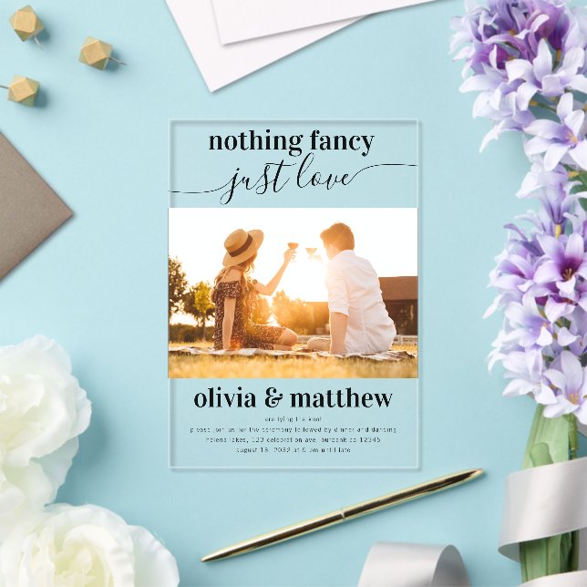 Invitations En Acrylique Rien de fantaisie Juste Amour PhotoMariage (Insitu (Mariage))