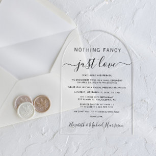 Invitations En Acrylique Rien de fantaisie, juste l'amour Arch Réception de