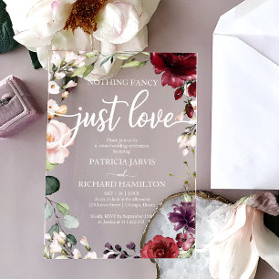 Invitations En Acrylique Rien de fantaisiste, juste un mariage d'amour