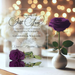 Invitations En Acrylique Rien de Fantastique Juste Amour Rose Pourpre Maria