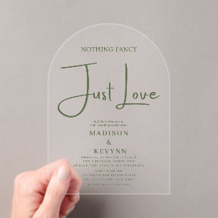 Invitations En Acrylique Rien de Fantastique Juste l'Amour Mariage
