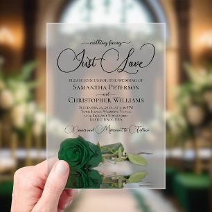 Invitations En Acrylique Rien de Fantastique Juste l'Amour Rose Verte Émera