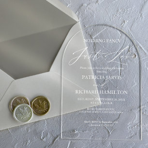 Invitations En Acrylique Rien de Fantastique Juste un Mariage Intime et Amo