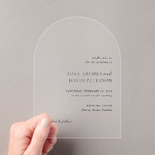Invitations En Acrylique Rosa Elegant Mariage moderne