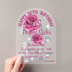 Invitations En Acrylique Rose d'argent rose parfait soeur acrylique anniver