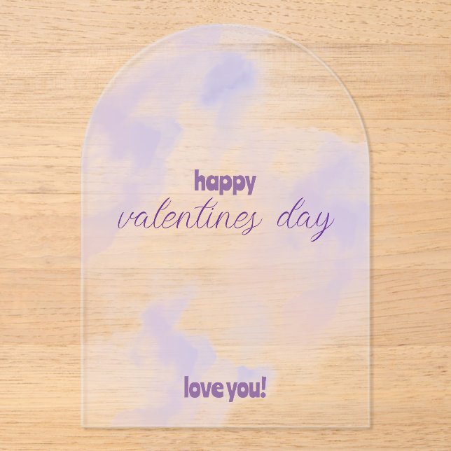 Invitations En Acrylique Rose - Violet Saint-Valentin (Recto)