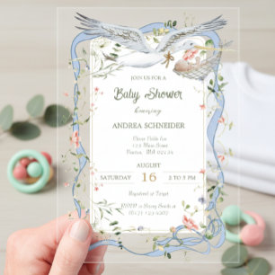 Invitations En Acrylique Ruban et Baby shower de la cale