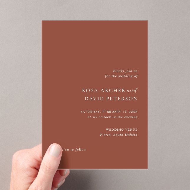 Invitations En Acrylique Rustic Copper Editorial Modern Wedding (In situ (ordinateur de poche))