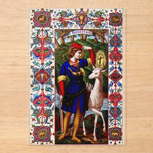 Invitations En Acrylique Saint Hubert de Liège avec le cerf
