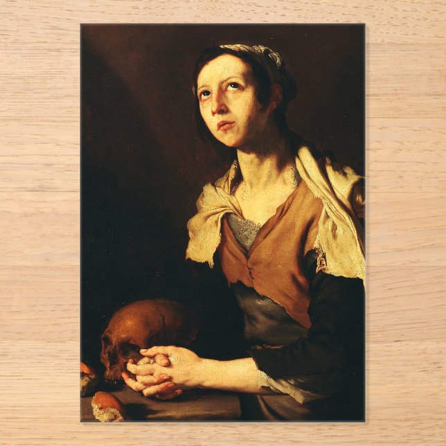 Invitations En Acrylique Saint Mary of Egypt by Jusepe de Ribera (Recto)