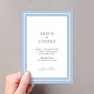 Invitations En Acrylique Sasha Cornflower Mariage moderne