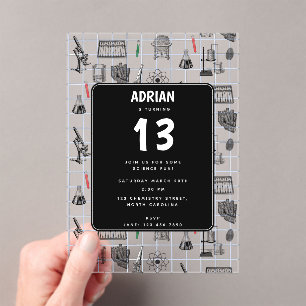 Invitations En Acrylique Science Chimie Scientifique Thème de fête d'annive