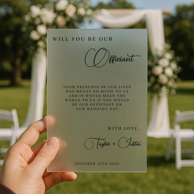 Invitations En Acrylique Serez-vous notre proposition simple de célébrant d (Créateur téléchargé)