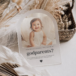 Invitations En Acrylique Seriez-vous les parrain et marraine Photo Proposit