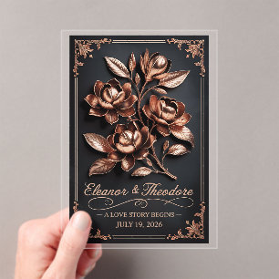 Invitations En Acrylique Signe de bienvenue de mariage [Couleur] foncée Rom