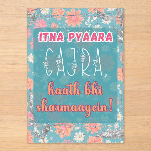 Invitations En Acrylique Signe de nourriture de mariage indien pakistanais