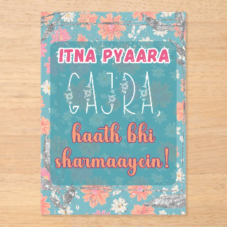 Invitations En Acrylique Signe de nourriture de mariage indien pakistanais