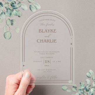 Invitations En Acrylique Simple arche de mariage en acrylique 5 x7 invitati