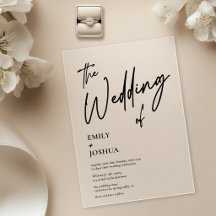 Simple Moderne Écriture Transparent Mariage