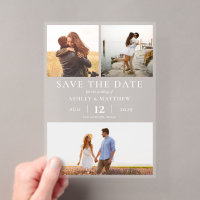 Simple moderne Elegant 3 Photo Collage Mariage