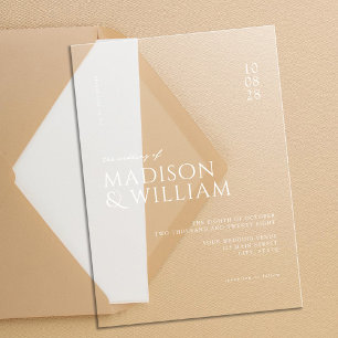 Invitations En Acrylique Simple Moderne Mariage Chic