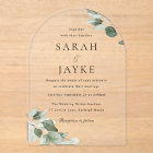 Simple Moderne Mariage Minimaliste Feuille Verte
