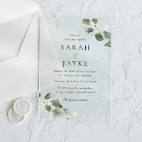 Simple Moderne Mariage Minimaliste Feuille Verte