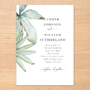 Invitations En Acrylique Simple Moments Mariage Tropical