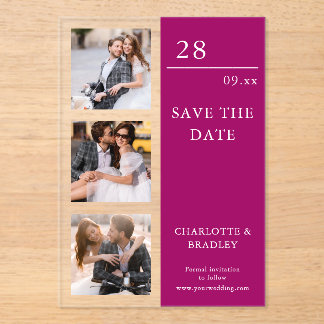 Invitations En Acrylique Simple Wedding Save The Date Photo Picture