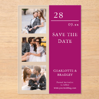 Invitations En Acrylique Simple Wedding Save The Date Photo Picture