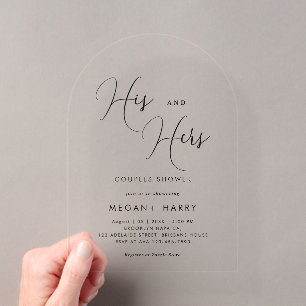 Invitations En Acrylique Son & Elle Simple Couple Shower Nuptial