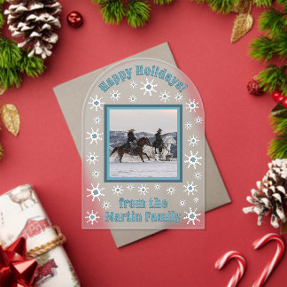Invitations En Acrylique Southwest Winter Snowflakes Carte de voeux personn