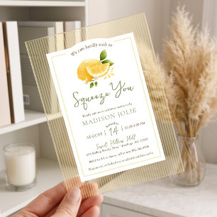 Invitations En Acrylique Squeeze You Citrons Modernes Fête Prénatale Bébé N