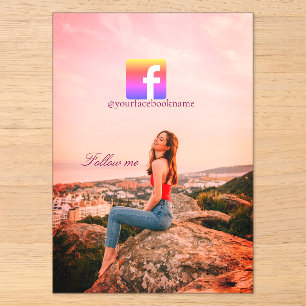 Invitations En Acrylique suivez-nous nom d'utilisateur facebook médias soci