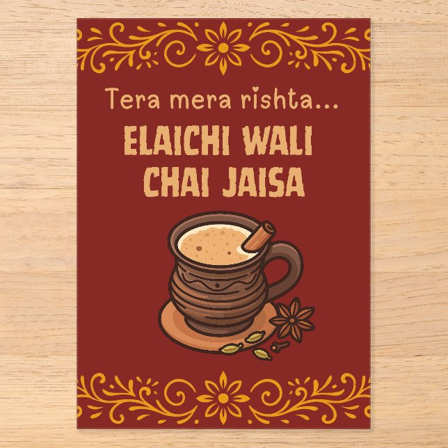 Invitations En Acrylique SYMBOLE ALIMENTAIRE DU Mariage pakistanais Desi In (Recto)