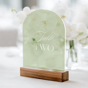 Invitations En Acrylique Table de mariage numéro deux en acrylique vert sau