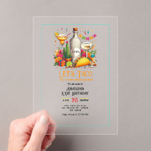 Invitations En Acrylique Taco Bout a Fiesta - Fun Birthday Party