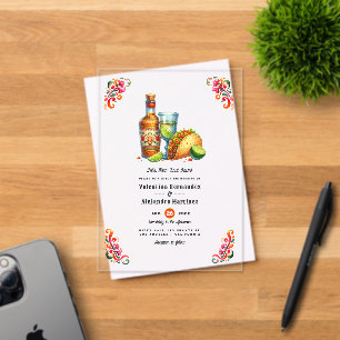 Invitations En Acrylique Tacos & Tequila Fiesta Mexicaine Mariage Transpare