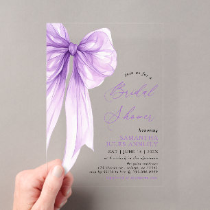 Invitations En Acrylique Tendance Moderne Coquette Rose Violet Lavage de Ma