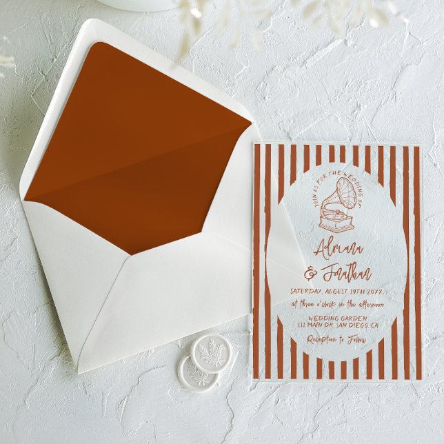 Invitations En Acrylique Terracotta Hand Painted Wedding (Créateur téléchargé)