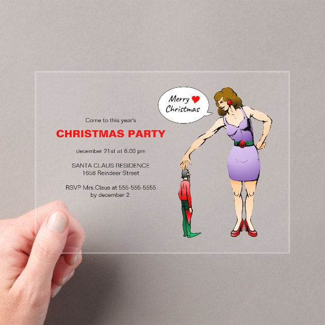 Invitations En Acrylique The lovely woman's Christmas party (In situ (ordinateur de poche))