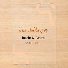 The wedding of add bride groom name date peach