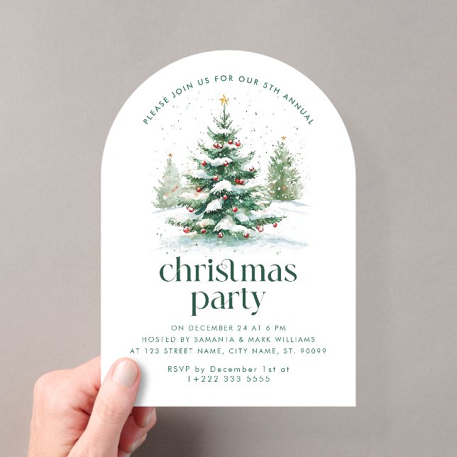Invitations En Acrylique Thème de Noël Fête de l'arbre de Noël (In situ (ordinateur de poche))