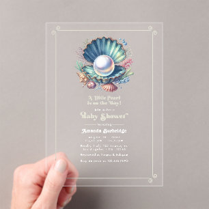 Invitations En Acrylique Thème Sous l'Océan pour la Baby Shower de Little P