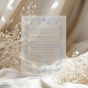 Invitations En Acrylique Toile victorienne française quelque chose de bleu 